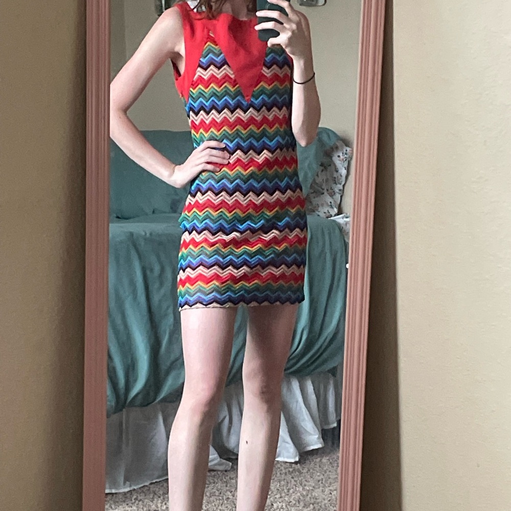 Rainbow Crochet dress size small